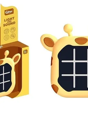 Tic Tac Toe Game, Animal-Themed 2-in-1 Handheld Puzzle Game Console, Travel Game for Learning and Memory Development, Board Games for Kids and Adults (Giraffe)