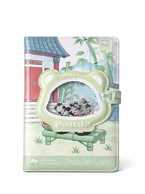Cute Magnetic Lock Diary for Kids Girls | Premium Hard Cover Notebook with Flap Closure | 18.6×12.8 cm | Thick Pages Journal for Writing, School, Gift, Personal Use (3. Panda Land)