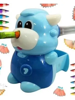 Automatic Electric Pencil Sharpener for Kids, Battery Operated with Dust Box, Cartoon Astronaut Design, for School, Home, Office & Return Gifts (Cute Cow Sharpener)