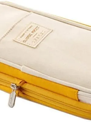 Big Capacity Pencil Cases with Compartments Pencil Pouch Aesthetic for Kids Teen Students, Expendable Stationery Organizer Pen Bag for College School Office - Special Khakhi