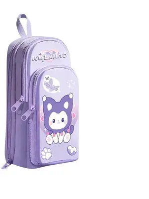 3 Compartment Cute Aesthetic Pencil Case for Girls Large Capacity Pen Pencil Pouch Compass Box for School Multifunctional Stationery Organizer Best Return Gift for Birthday (Kulmiao)