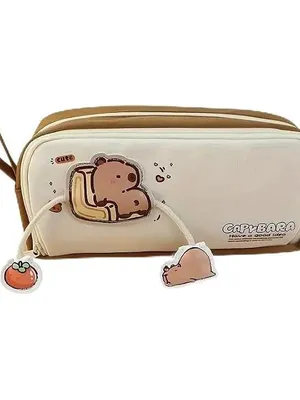 Travel Toiletry Organizer Bag for Men and Women | Waterproof Cosmetic Shaving Kit Storage Pouch with Double Zipper Compartments (Capybara Pouch)