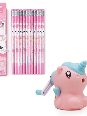 Automatic Pencil Sharpener for Kids, Battery Operated with Dust Box, Cartoon Astronaut Design, for School, Home, Office & Return Gifts (Unicorn Sharpener + Pencil Box)
