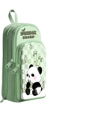 3 Compartment Cute Aesthetic Pencil Case for Girls Large Capacity Pen Pencil Pouch Compass Box for School Multifunctional Stationery Organizer Best Return Gift for Birthday (Bears)