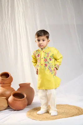 SELFDESIGN EMBROIDERED KURTA SET