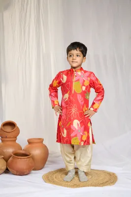 PATHANI PRINTED KURTA WITH PATIALA SET