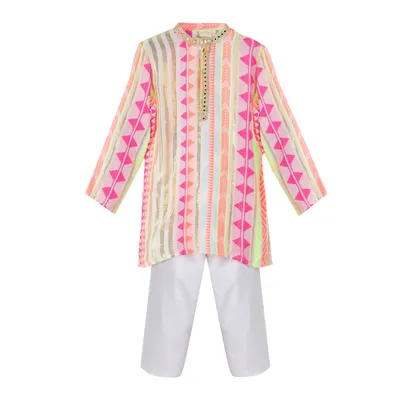 Viscose Lurex Kurta paired with  Glaze Cotton Pyjama