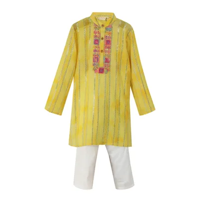 Cotton Kurta and Glazed Cotton Pyjama