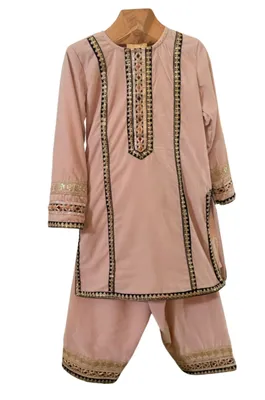 Velvet Light Blue kurta paired with  Salwar