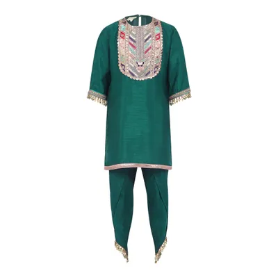 Raw Satin Kurta and Dhoti Pant