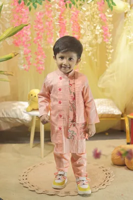 PEACH FLAP KURTA SET