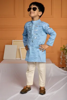 BLUE HAND EMBROIDERED KURTA SET5