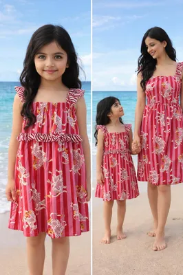 Printed cotton sleeveless dress