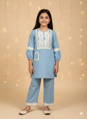 Denim kurta and salwar