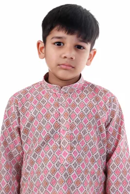 Boys Multicolor Ethnic Printed Kurta Pajama Set