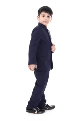 Boys Navy Blue Jodhpuri Bandhgala Party Suit 2 Piece