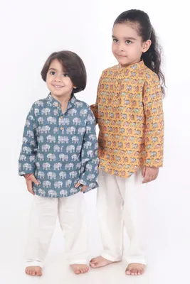 Kids Cotton Nightsuit – Red Polka Dot Kurta & Pyjama Co-ord Set for Boys & Girls