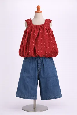 Dark Denim Red Co-ord Set (CA046)