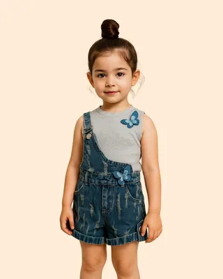 Denim Blue Shorts Set (CA076)
