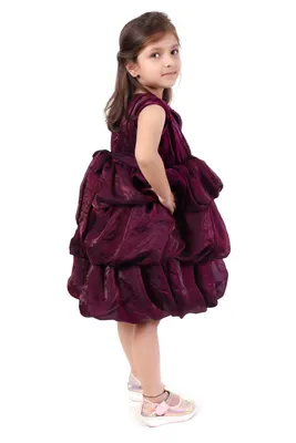 Girls Wine Shimmer Balloon Birthday Party Dress