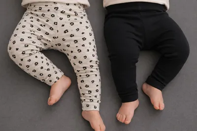 Organic Cotton Leggings Black And White- set of 2