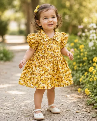 Muslin Frock Mustard