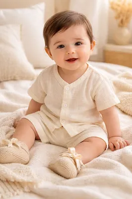 Crinkled Prewashed Muslin Sets Offwhite