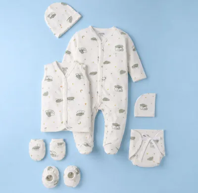 Organic Cotton 7 Pc New Born Set- Farm