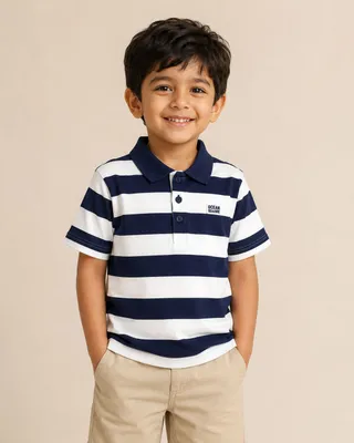 Organic Cotton Polo Tshirt-Blue
