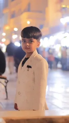 Boys White Speckle Textured Premium Blazer