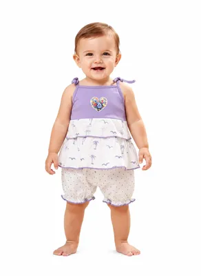 Baby Girls Cotton 2 Piece Clothing Set | Sleeveless Layered Top with Bloomers Shorts | Soft Breathable Summer Wear | Casual Printed Outfit for Infants, Toddlers & Kids