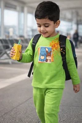 Soft & Comfortable Natural Cotton Unisex Baby & Kids Co-Ord Set — Elephant & Donkey