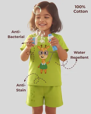 Worry-Free Natural Cotton Unisex Baby & Kids Co-Ord Set — Abra Giraffa