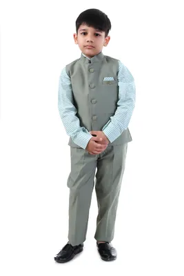 Boys Emerald Green Blazer Jacket Suit Birthday 3 Pc