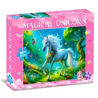100 Pcs Magical Unicorn Puzzle Box