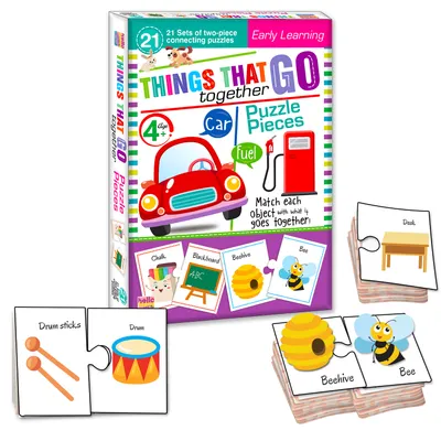 Object Match Puzzle Connecting 2-piece (Set of 21 pcs) for Childrens- Ages 4+