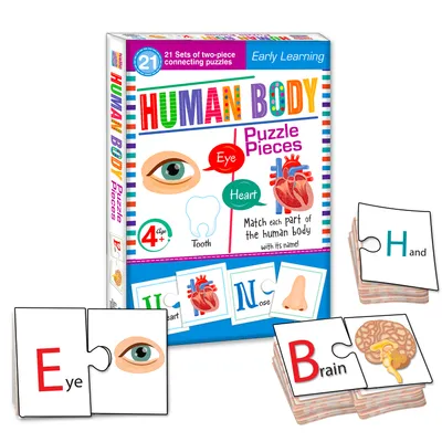 Human Body Puzzle Connecting 2-piece (Set of 21 pcs) for Childrens- Ages 4+