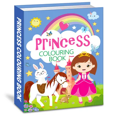 Princess Colouring Book for Kids | Cute Princess, Castle, Horse & Rainbow Coloring Activity Book | Large Print Colouring Book for Girls | Ages 3-8