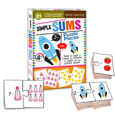 Simple Math Sum Puzzle Connecting 2-piece (Set of 21 pcs) for Childrens- Ages 4+