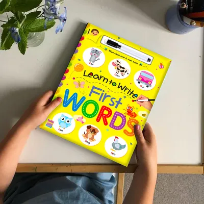 Let's Write Reusable Wipe & Write Book with Marker | Writing Practice Book for Kids | Early Learning, Handwriting & Letter Writing Activity Book | Ages 3-6