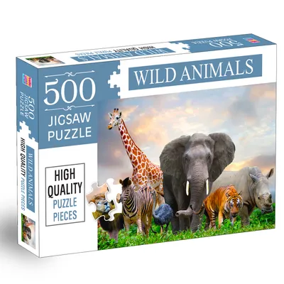 Wild Animals 500-Piece Jigsaw Puzzles for Kids and Childrens – Ages 9+
