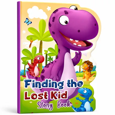 Finding the Lost Kid Story Book for Kids | Dinosaur Adventure Story | Die-Cut Board Book | Picture Story Book | Bedtime Reading | Early Learning Book | Ages 2-6