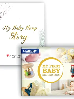 Clapjoy My Baby Bump Story Pregnancy Journal and Baby Record Book Combo