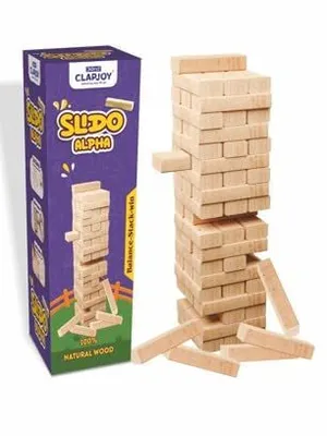 Clapjoy Slido Alpha Wooden Tumbling Tower Game