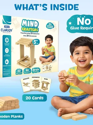 Clapjoy Mind Crafters Wooden Building Plank Game