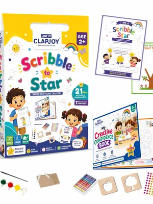 ClapJoy Scribble to Star Drawing Kit for Kids Age 2+ Years 