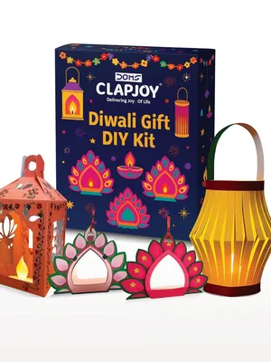 Clapjoy Diwali DIY Art & Craft Gift Box – 4 Fun Activities | Diwali Decoration Kit for Kids and Family Gifting