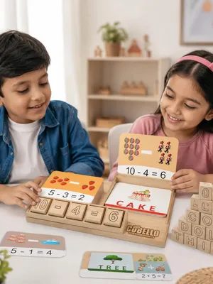 Clapjoy Cubello Montessori Spelling & Math Toy for Kids 3+ Years