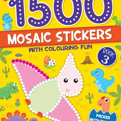 1500 Mosaic Stickers Book 3 with Colouring Fun  - Sticker Bok for Kids Age 4 - 8 years