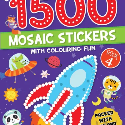 1500 Mosaic Stickers Book 4 with Colouring Fun  - Sticker Book for Kids Age 4 - 8 years